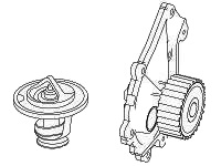 Помпа и термостат для Chery Amulet Двигатель 1.6